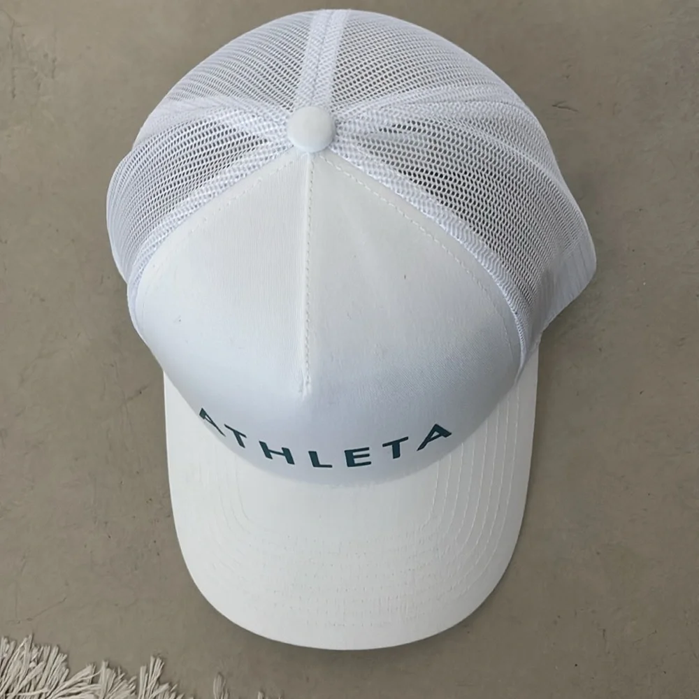 New ATHLETA Trucker Hat Cap, white